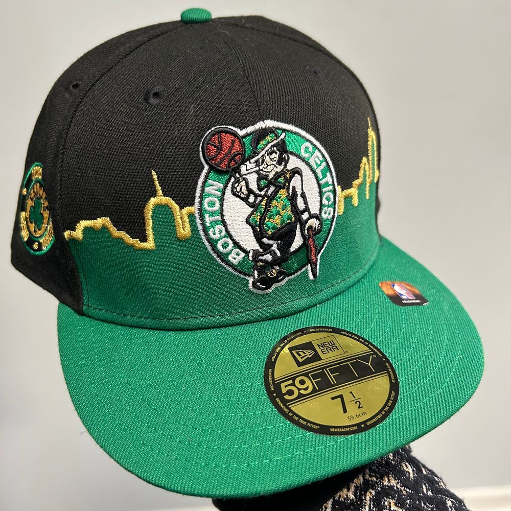 Boston Celtics 59Fifty Fitted Hat New Era 7 1/2 Fit‎ Skyline Black Green